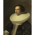 thumbnail image 2 of Michiel Jansz. Van Mierevelt 20x24 Black Ornate Framed Double Matted Museum Art Print Titled: Portrait of a Lady with a Ruff (1638), 2 of 5