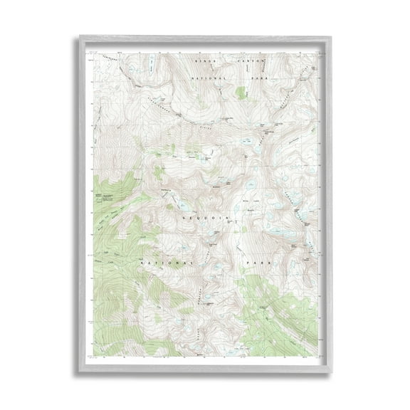 Stupell Industries Kings Canyon Sequoia National Park Topographic Map Geography, 16 x 20, Design by Daphne Polselli