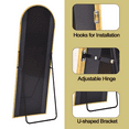 thumbnail image 5 of Vlush Full Length Mirror, 65"x22" Arched Floor Mirror, Full Body Standing Mirror with Aluminum Frame (Gold), 5 of 8