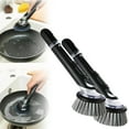 thumbnail image 2 of LYINGF Dish Brush with Soap Dispenser, Long Handle Dishwashing Brush with Replaceable Heads, Soap Dispensing Dish Scrub Brush for Pot, Pan, Dish Cleaning in Kitchen, 2 of 9