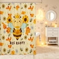 thumbnail image 2 of Erosebridal Dreamy Bee Shower Curtain 72Wx72L,Boho Sunflower Floral Bathroom Curtain,Beige Yellow, 2 of 5