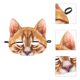 thumbnail image 2 of 1 máscara de gato de medio ojo para cosplay, divertida máscara de gato para disfraz, mascarada, carnaval, Halloween, banquete (estilo gato naranja)., 2 of 6