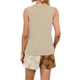 thumbnail image 6 of Floral Resort Wear Co-ord Set for Women - Sleeveless Square Neck Top & Drawstring Waist Shorts with Pockets, Trendy Summer Vacation Matching Outfit Khaki XXXL, 6 of 6