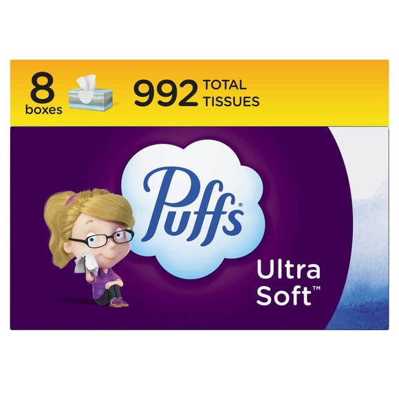 Pañuelos Faciales Puffs Ultra Suaves Sin Loción 8 Cajas Familiares