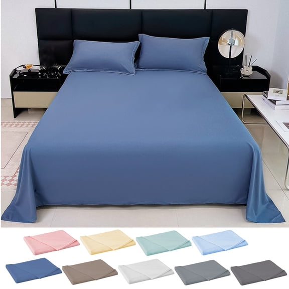 TACILIP 47.2x90.6in Bed Sheet Dormitory Cotton Household Solid Color Plain Bed Sheet Flat Sheet, Gifts for Men