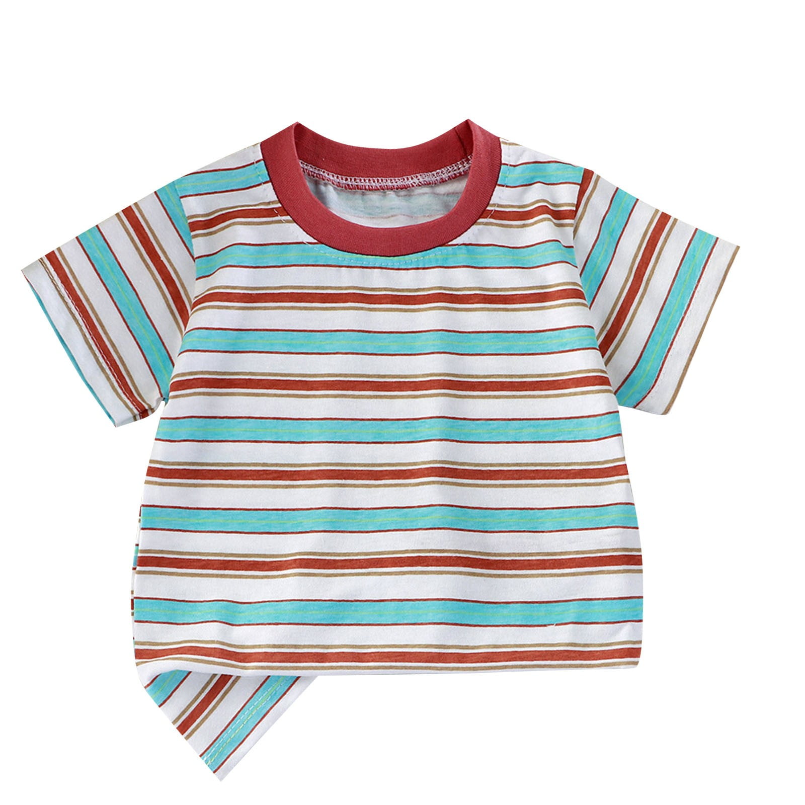 T-shirt Bébé Et Enfant Unisexe – Manches Courtes En Coton Doux – Couleur Unie – Confortable Et Respirant Pour L’été - 8