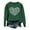 1-Dark Green, variant on Flower Heart Women Sweatshirts Fashion Long Sleeve Crew Neck Casual Pullover Shirts Vintage Trendy Fall Sweatshirt