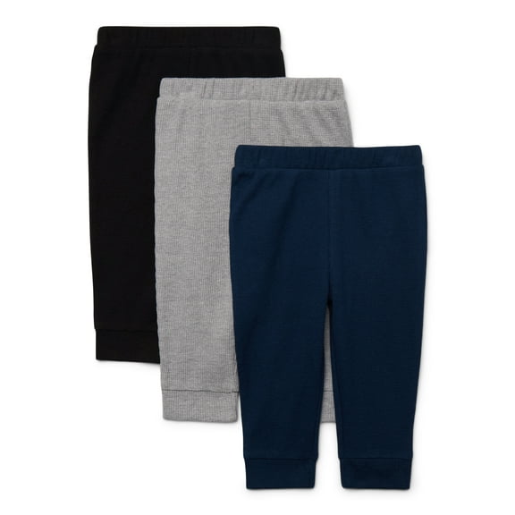 Garanimals Baby Boys Thermal Joggers, 3-Pack, Sizes 0M-24M