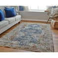 thumbnail image 2 of Feizy Kaia Transitional Medallion, Ivory/Orange/Blue, 5' x 7'9" Area Rug Sheen Bohemian & Eclectic Distressed Floor Rug for Living room Bedroom, 2 of 8