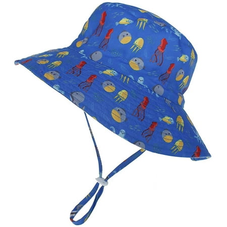 

Zukuco Baby Sun Hat Infant Summer Adjustable Cap UPF 50+ Sun Protection Wide Brim Bucket Hats for Kids Toddler Girls Boys