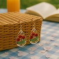 thumbnail image 5 of Pressed Flowers Dangle Earrings, Personalized Handmade Jewelry, Real Pressed Flower Earrings Unique Resin Drop Dangle Earrings for Woman,Gifts for Christmas, Mother's Day, Valentine's Day, Birthday, 5 of 7