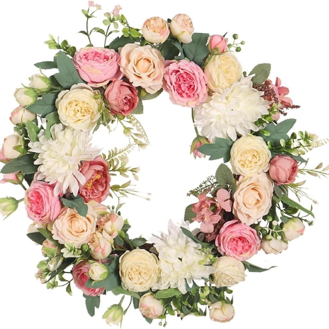 Corona Floral Para El Hogar Bodas De Primavera Y Verano Elegante Arreglo Floral De Peonías Y Flores De Té Perfecto Para Salones Y Entradas Decoración Para Uso En Interiores Y Exteriores