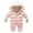 Pink, variant on lnmuld Baby Girls Winter Hooded Snowsuit Insulated Jumpsuit Warm Thick Outdoor Playwear Jacket Romper Cozy Soft Lined Cold Weather Apparel for Toddler Size:3-6 Months