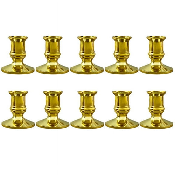 10X Gold Pillar Candle Base Taper Holder Candlestick Christmas Decor