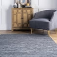 thumbnail image 4 of nuLOOM Koda Solid Leather Flatweave Area Rug, 7' 6" x 9' 6", Blue, 4 of 4