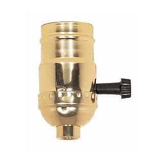 Socket Terminal - Satco 3 Terminal (2 Circuit) Turn Knob Socket Brite Gilt