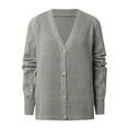 thumbnail image 6 of Cardigan Sweaters for Women 2025 Puff Sleeve Button V-Neck Knitted Sweater Jacket Coat Womens Cardigan Sweaters, 6 of 7