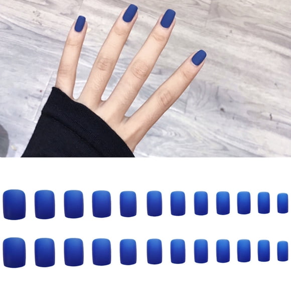 24PCS Fake Nail Tip Fashion Simple Matte False Nail with Glue for Wedding