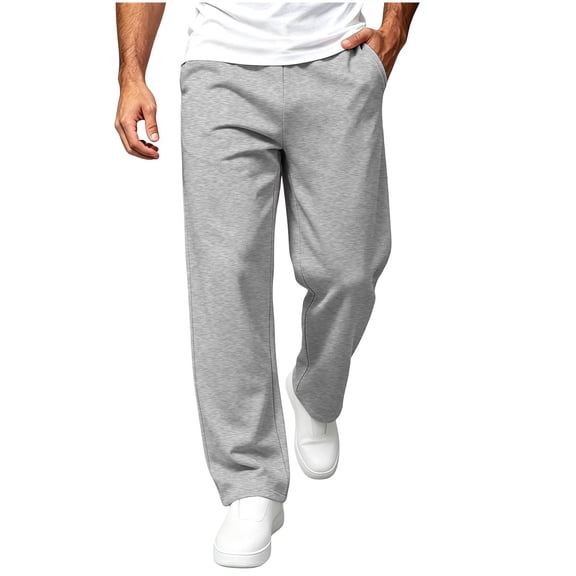 Moocorvic Men's Straight Leg Sweatpants with Back Pocket, Elastic Drawstring Waist, Regular Fit Casual Lounge Pants