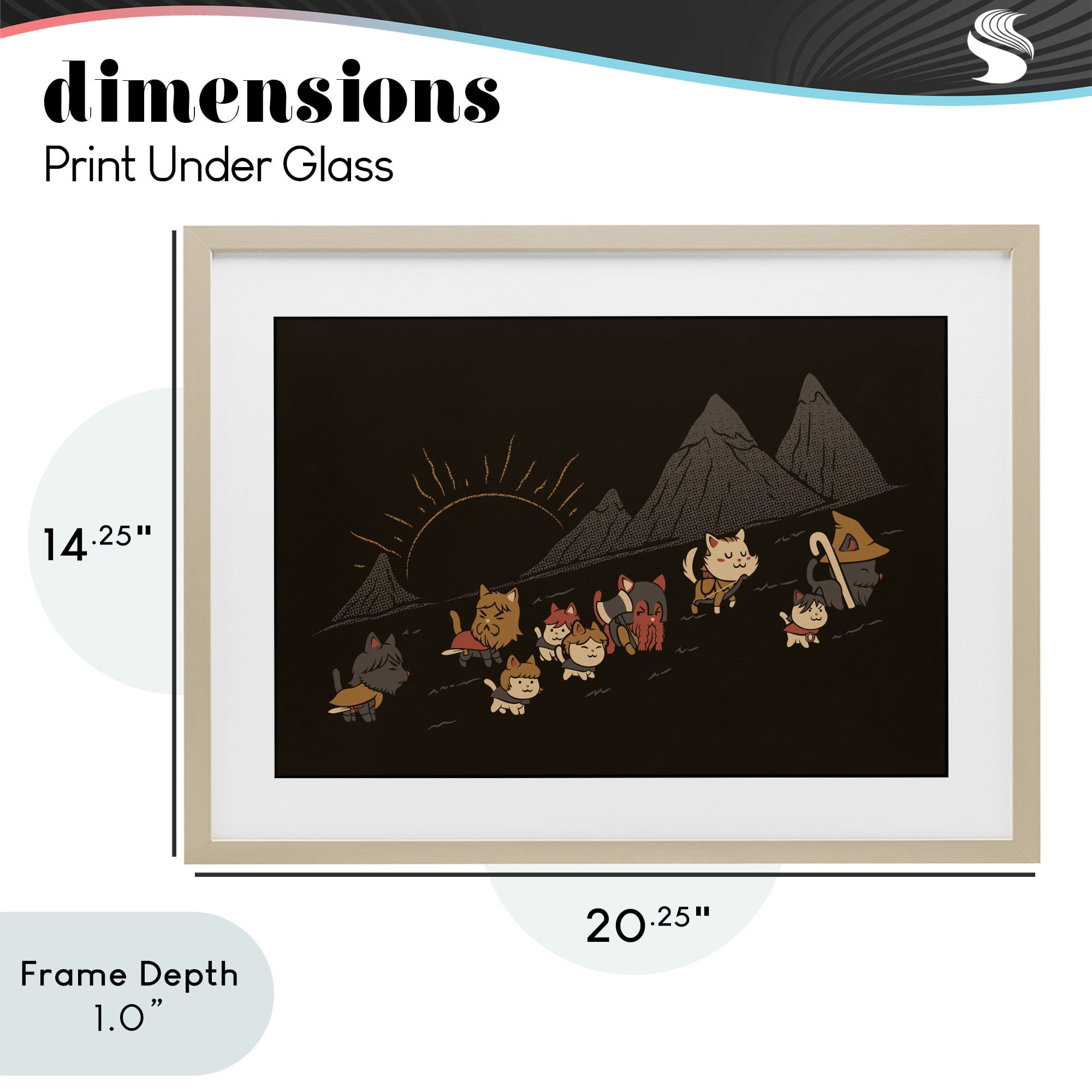 Stupell Industries Iconic Furrowship Of Ring Cats Birch Framed Print Under Glass, design by Tobe Fonseca