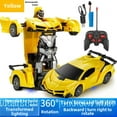 thumbnail image 1 of 24cm Yellow Lamborghini-Inspired 1:18 Scale Remote Control Toy: One-Key Transformable Robot Car with Handle Controller, Durable Plastic Build, Educational Hand-Eye Coordination Toy for Kids 4-6,, 1 of 6