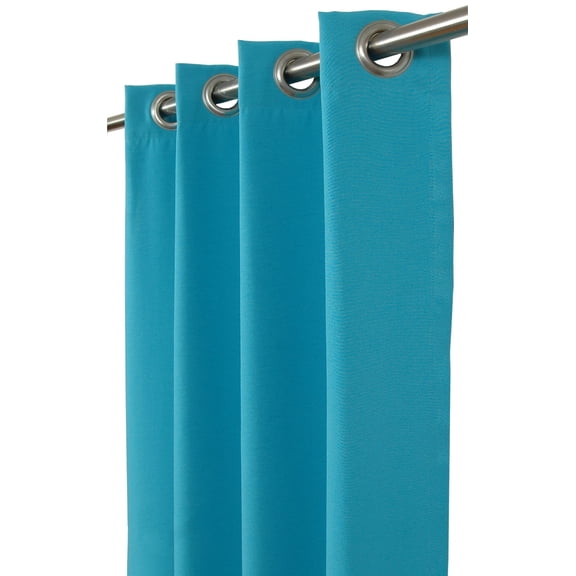 Sweet Summer Living Outdoor/Indoor Sunbrella Curtain 96 inch x 50 inch with 8 Stainless Steel Grommets Canvas Aruba