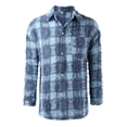 thumbnail image 4 of WILLBEST Men's Casual Button-Down Shirts Mens Fashion Casual Loose Fringe Lapel Plaid Long Sleeved Shirt, 4 of 5
