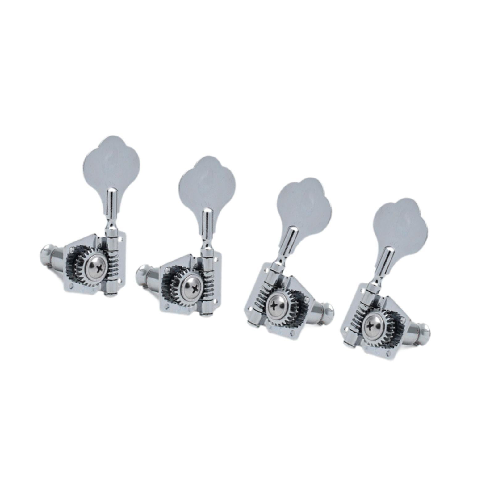 LeeQinersw 4 Pieces Electric Bass Tuning Pegs Machine Heads Professional Replacement Sturdy argent
