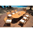 thumbnail image 4 of Grade-A Teak Dining Set: 8 Seater 9 Pc: 94" Mas Oval Trestle Leg Table And 8 Veranda Chairs (2 Arm & 6 Armless Chairs) Patio WholesaleTeak #WMVR79, 4 of 4