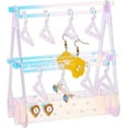 thumbnail image 2 of 68 Holes Earring Organizer with Mini Hangers 2-Tiers Coat Hanger Earring Display Stands for Selling Earring Hanging Acrylic Ear Studs Display Rack for Retail Show Exhibition Green, 2 of 9