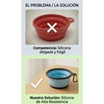 thumbnail image 3 of Plato Para Perro Plegable Silicona Portatil Viaje Mascotas Azul, 3 of 5