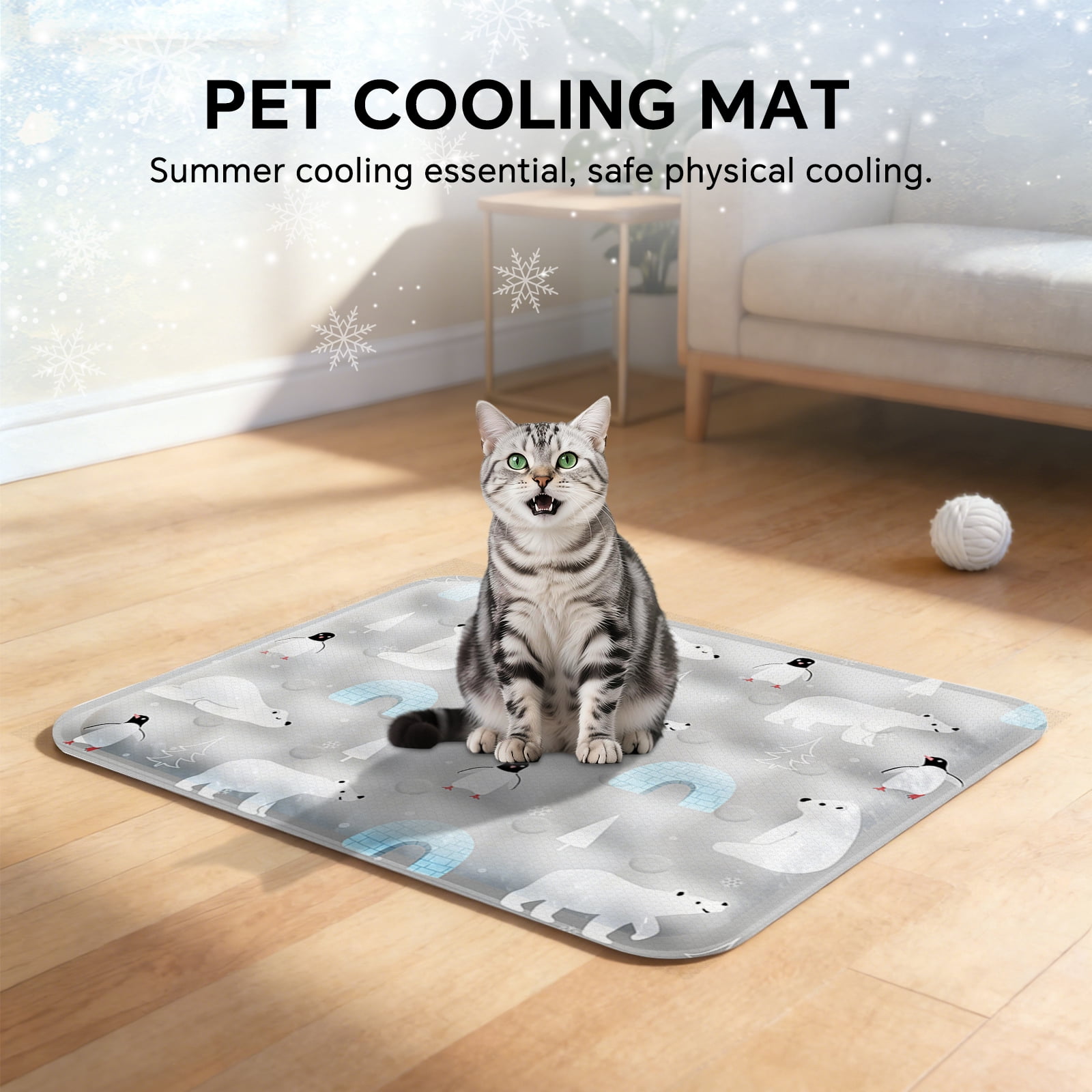 Pet Cooling Mat, Instant Cool Gel Pad for Dogs & Cats, Summer Instant Chill No Refrigeration, Portable Reusable Sleeping Bed (60*90cm/23.62*35.43in)