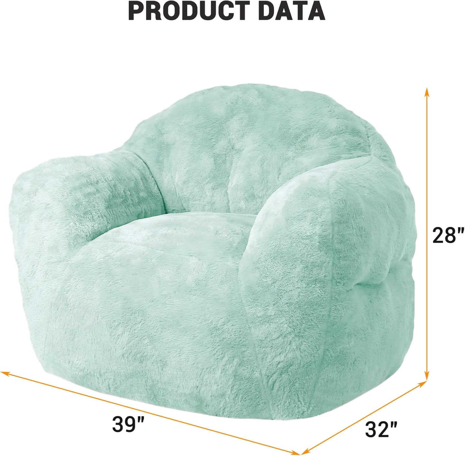 Historyli Compact Bean Bag Chair for Adults, Space-Saving Lounge Chair with Ergonomic Backrest & Wide Armrest, High Density Foam Filler, for Apartment