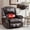 Brown, variant on Leumius Oversized Swivel Recliner Chair for Adults,Swivel Rocker Recliner with Vibration Massage and Lumbar Heating for Living Room,Rivet Design,Black