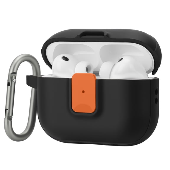 Bisikor Lockable Tpu Case for Airpods Pro 3, Shockproof Soft Cover with Buckle & Carabiner, Wireless & Wired Charging