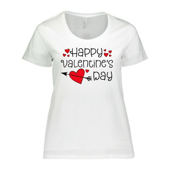 Inktastic Happy Valentines Day Red Hearts and Arrow Women's Plus Size T-Shirt