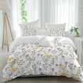 thumbnail image 2 of Wildflowers Blossom Bedding 3 Piece Duvet Cover Set Queen Size, Spring Pastoral Botanical Flowers Rustic Soft Microfiber Comforter Cover with Zipper Closure & Pillowcases, FadeResistant Quilt Cover, 2 of 9