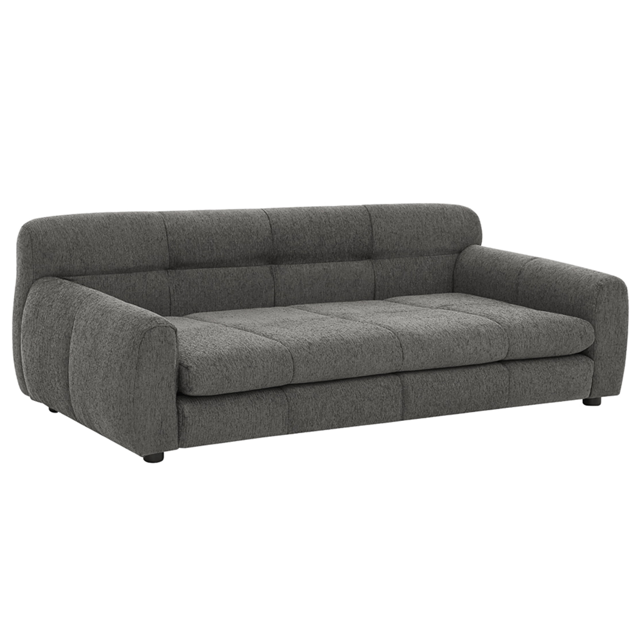 JERFIT Elevated Dog Bed for Large Dogs, Orthopedic Foam Sofa Bed with Backrest & Armrests, Breathable Linen Fabric Pet Bed, Supports up to 130lbs, Modern Furniture Design, Dark Grey