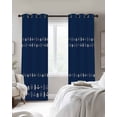 thumbnail image 2 of Rustic Botanical Blackout Curtains for Bedroom 45 Inch Length 2 Panels Set, Japanese Herb on Navy Blue Simple Art Thermal Insulated Energy Saving Window Treatment Curtains Blackout Drapes 52"x45", 2 of 8