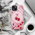 thumbnail image 6 of Pink Cherry & Bow Heart Pattern Phone Case, Romantic Aesthetic Art Cover, Protective Case for iPhone 17 16 15 14 13 12 11 Plus Pro Max Mini, 6 of 6