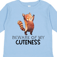 thumbnail image 4 of Inktastic Beware of My Cuteness Cute Red Panda Boys or Girls Long Sleeve Toddler T-Shirt, 4 of 5