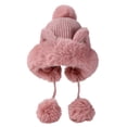 thumbnail image 1 of Gorro de invierno para mujer, gorro de punto cálido, gorro de aviador con pompón de piel, gorro de cazador Ushanka con orejeras, 1 of 6