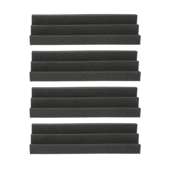 unbranded 4pcs Wedge Sound Insulation Sponge Foams Sound Absorption Black