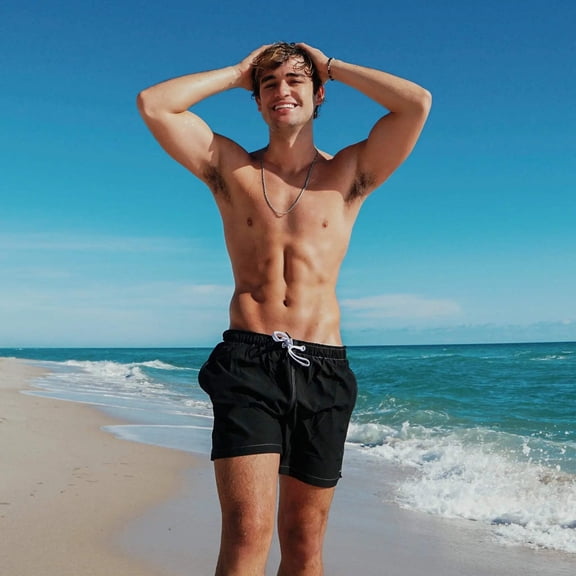 RETROSBLK NONETZ MEN'S RETRO SHORTS SLIM FIT FULLY LINED SWIM TRUNKS - BLACK, Size: S, manufactured by SCAND-TEX.