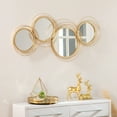 thumbnail image 2 of HOMCOM Metal Wall Art Mirror Decor Modern Wall Sculpture, Gold, 2 of 10