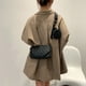 thumbnail image 5 of Bolsos de piel sintética de 2 piezas para mujer bandoleras femeninas Likrtyny de moda de Color sólido bolsos cruzados pequeños informales con monedero redondo, 5 of 9