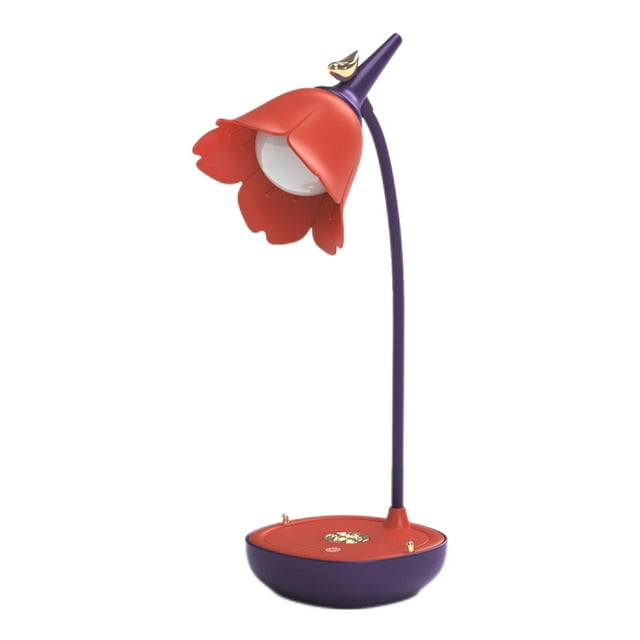 GROWTH TANK Dimmable Cute LED Desk Lamp USB Rechargeable Touch Control Reading 3 Level New New Red