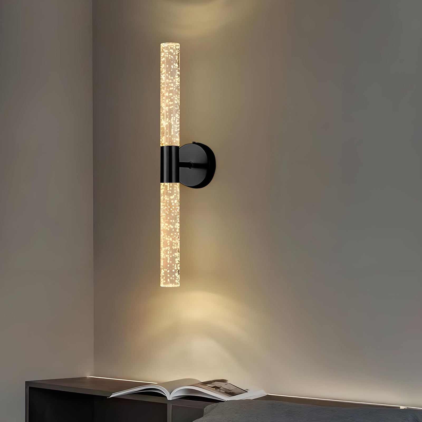 Euaioeiu Modern LED Wall Sconce with Up Down Light,Black Gold Dimmable Bathroom Vanity Light Fixture for Makeup Mirror, Horizontal Vertical Mount,Living Room Bedroom Corridor Hotel Entryway Decor