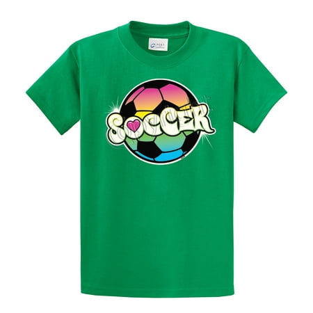 Brown Corduroy Boys Overalls - Soccer T-Shirt Rainbow Soccer Ball