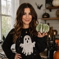 thumbnail image 7 of Decorative Pumpkin Sage Green Striped Faux Pumpkin 1 Pack for Halloween Thanksgiving Fall Home Farmhouse Table Display, 7 of 7
